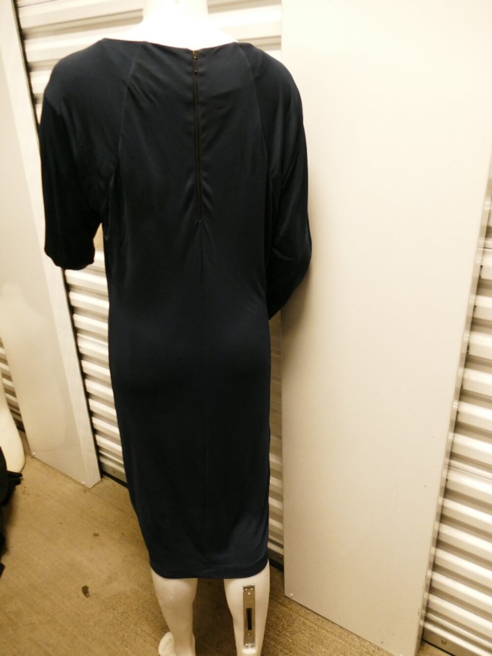 Armani Exchange Gray Blue Long Sleeve Zipper Back Midi Dress Size M - Picture 6 of 10